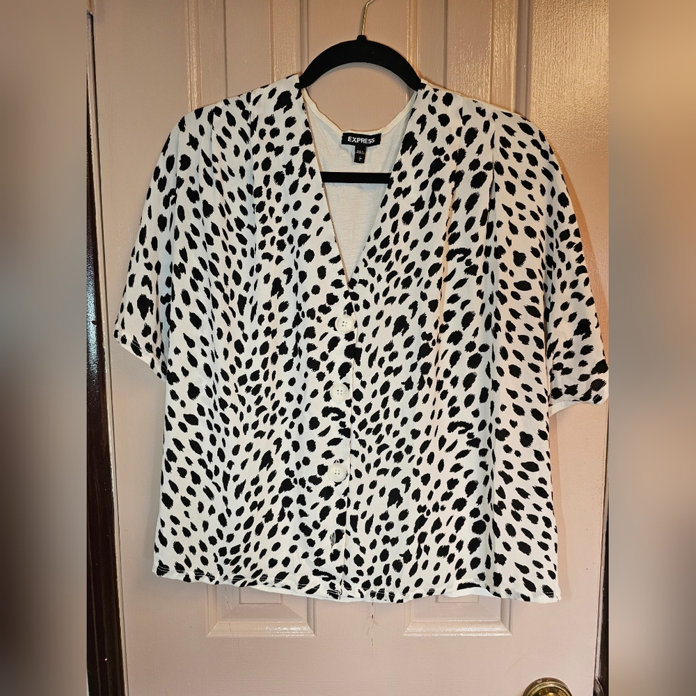 Express Black and White Women's Top